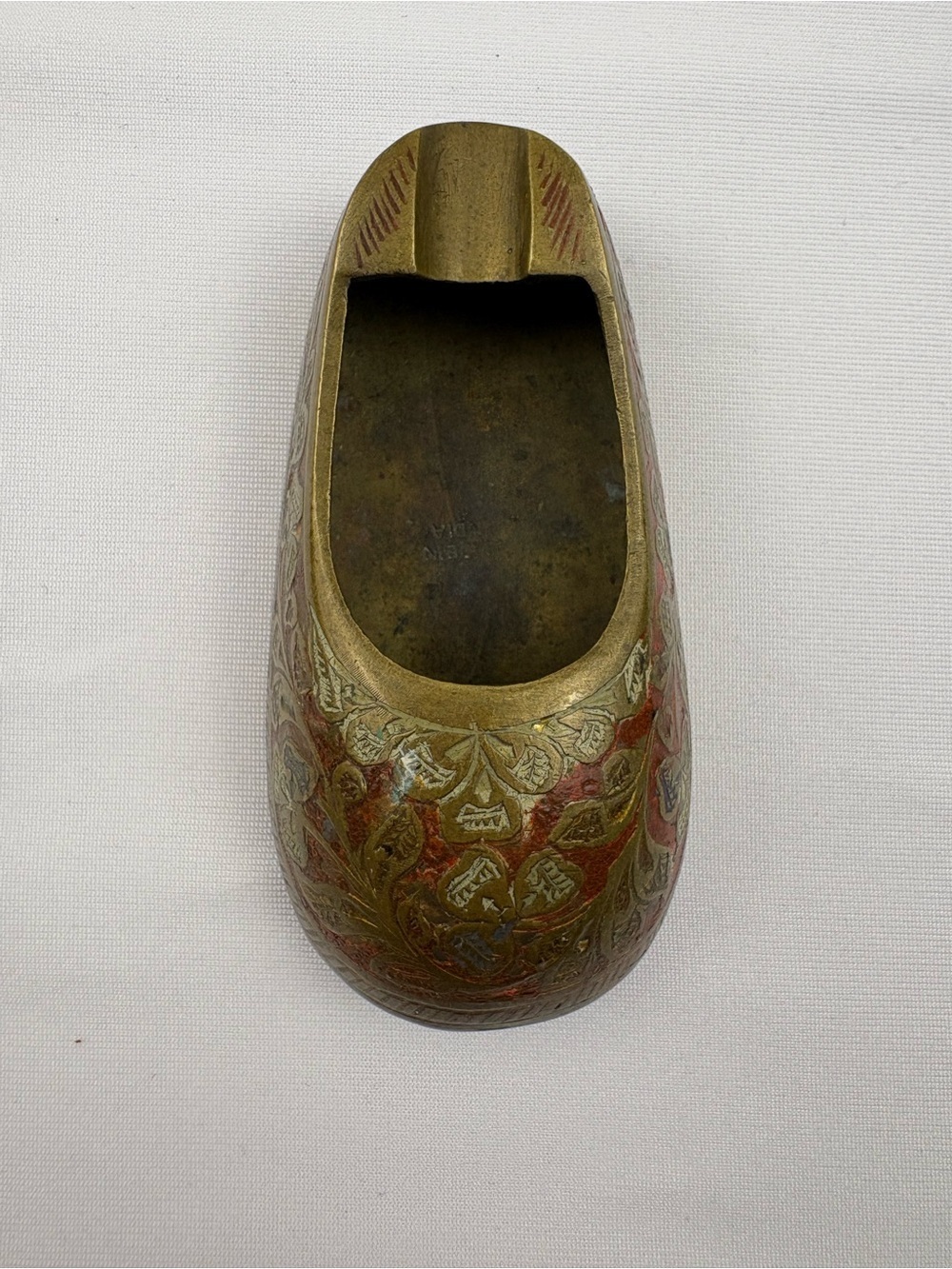 Vintage Brass Shoe Slipper Ashtray Handcrafted in India